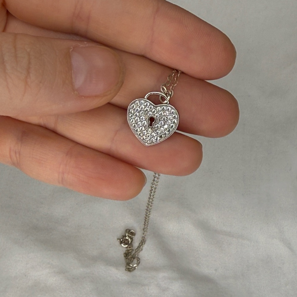925 Silver Heart Pendant Necklace - Elegant Women's Jewelry 925 Italy Chain 18”
